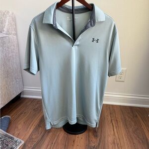 Under amour LG Men's Gray Polo Shirt- great golf shirt - excellent condition‎